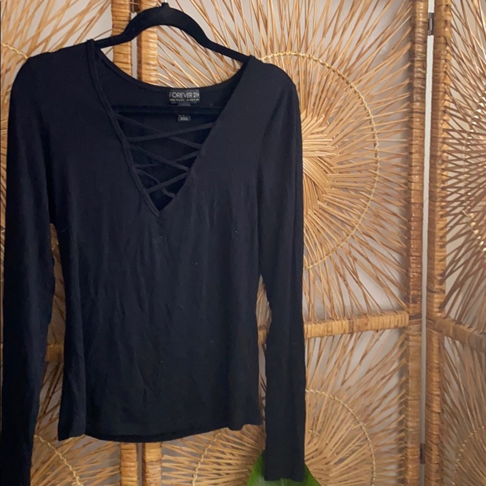 Forever 21 plus size ribbed long sleeve shirt